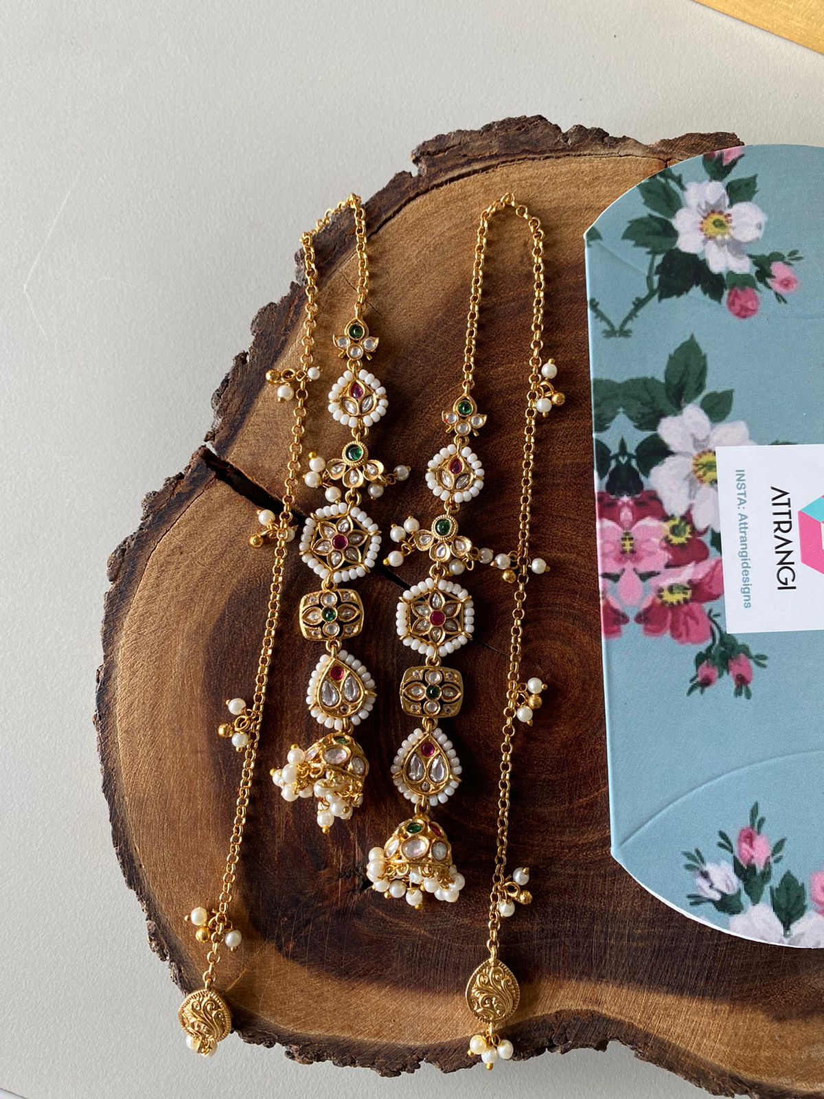 Kashmiri Daali Kannauti Indian delicate long Earrings