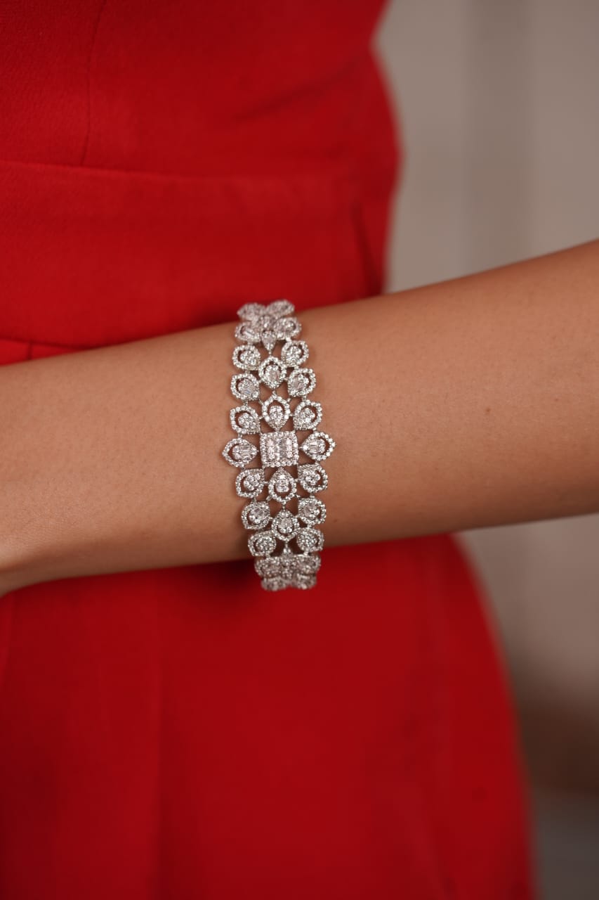 Jizzle Diamond Pressure Setting Adjustable Bracelet
