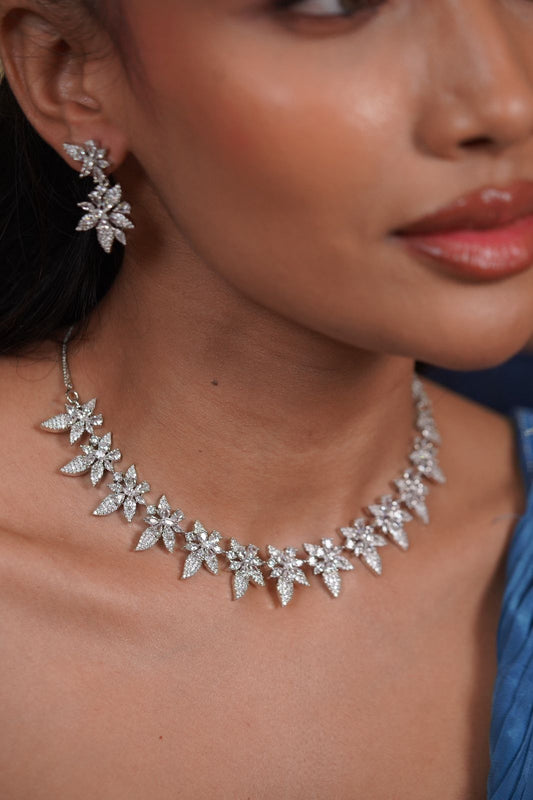 Orchid Diamond Designer Delicate Necklace Set