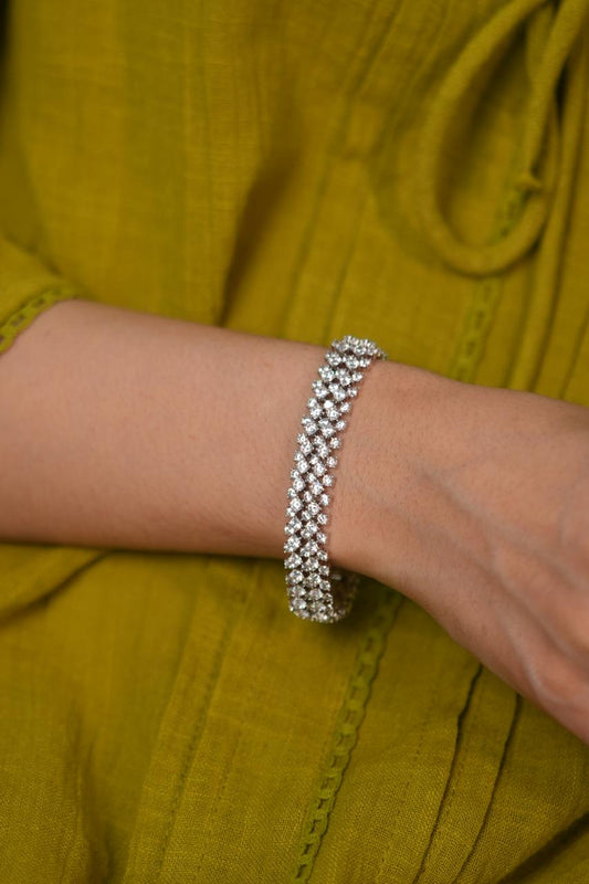 Tira Tiny Diamond Clusters Tennis Bracelet