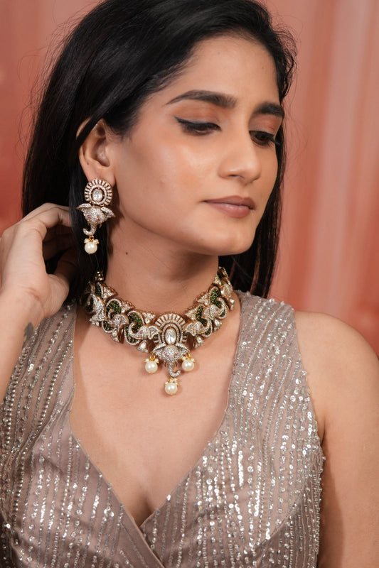 Elephant Polki  Rajwada Indian Choker Set