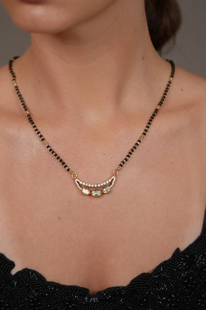 Roli Polki Single Line Moissanite Mangalsutra | Daily Wear