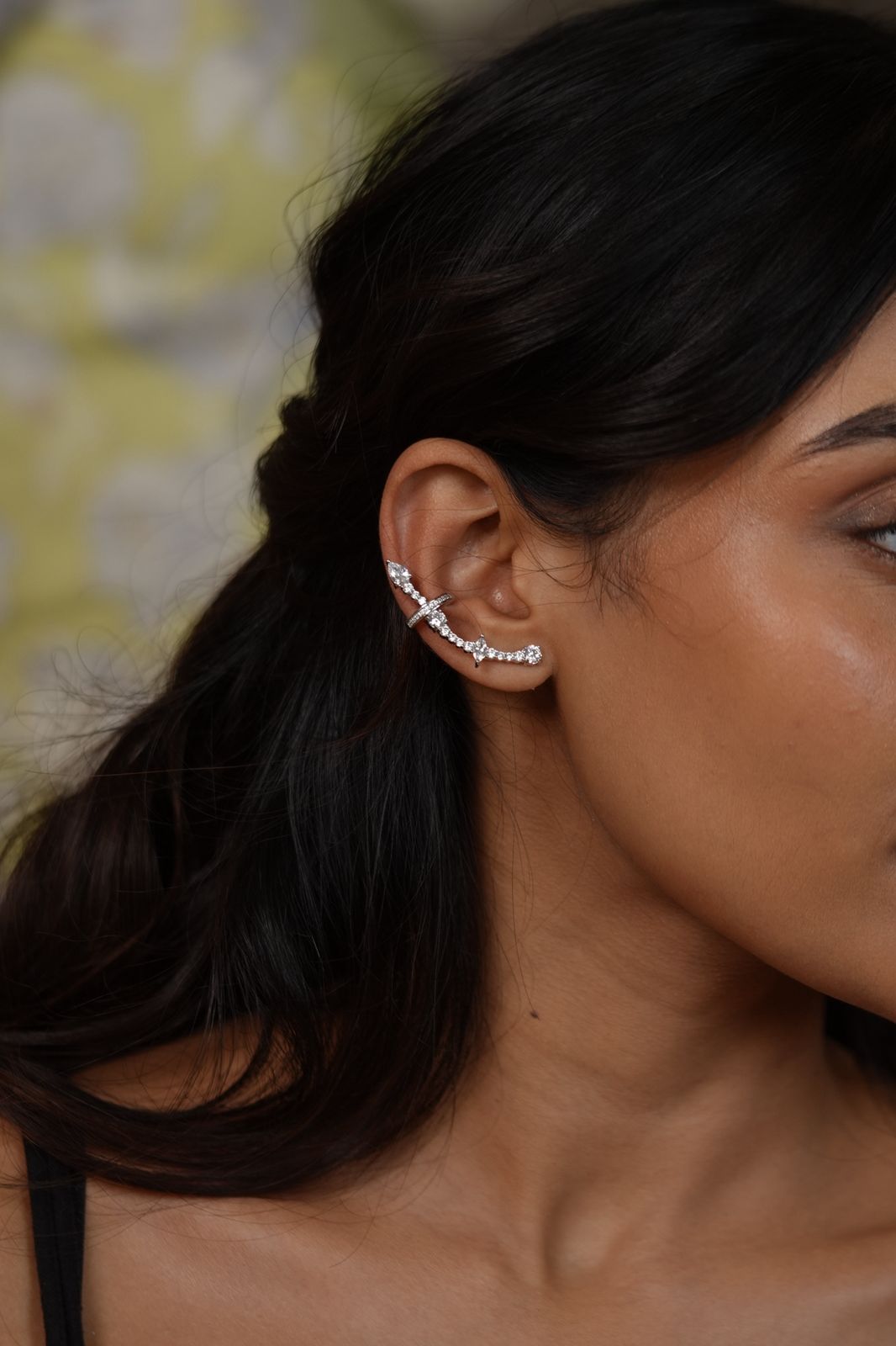 Celestial Curve Diamond Solitaire Ear Cuff