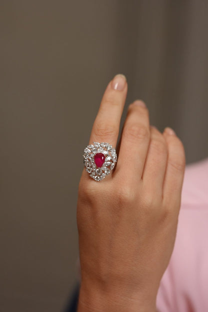 Zoe Multi Solitaire Diamond Cocktail Coloured Ring | Adjustable