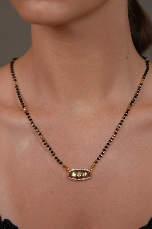 Kavach Polki Single Line Diamond Mangalsutra | Daily Wear