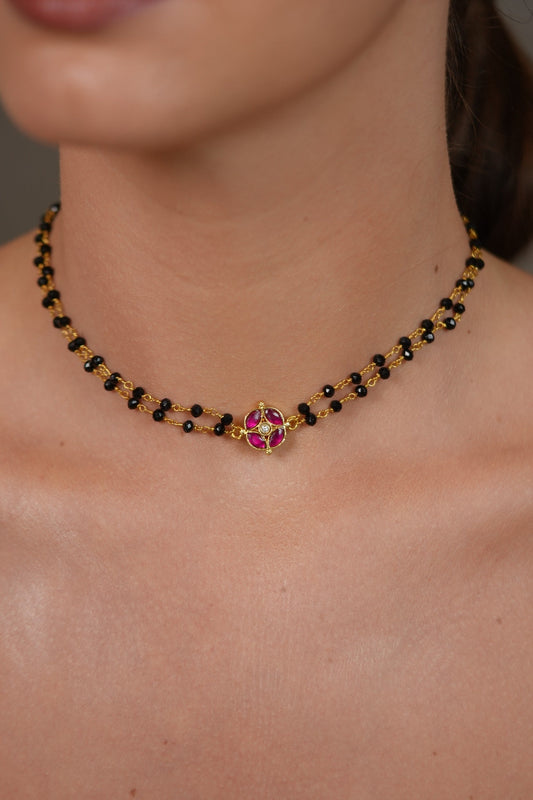 Ardhangini Polki Double Line Mangalsutra Choker | Daily Wear
