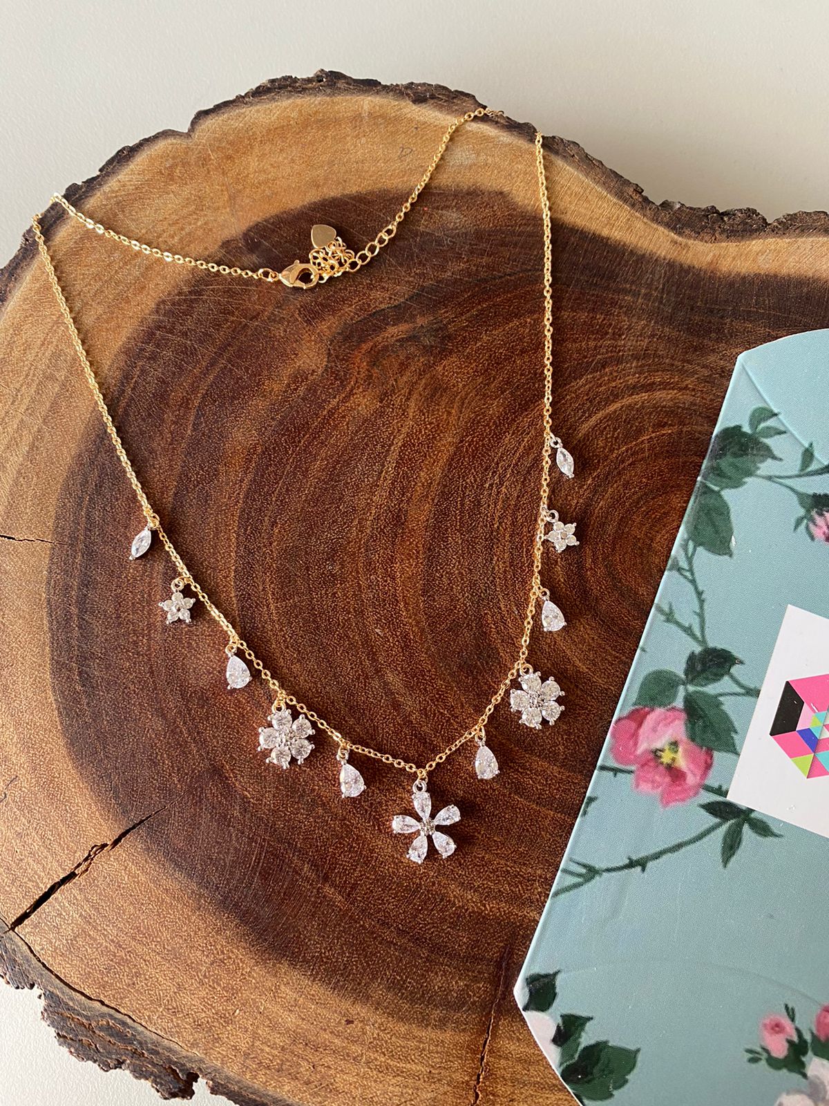 Gia Multi Diamond Drop Dainty Daily Wear Necklace