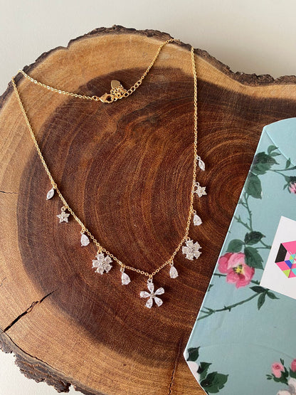 Gia Multi Diamond Drop Dainty Daily Wear Necklace
