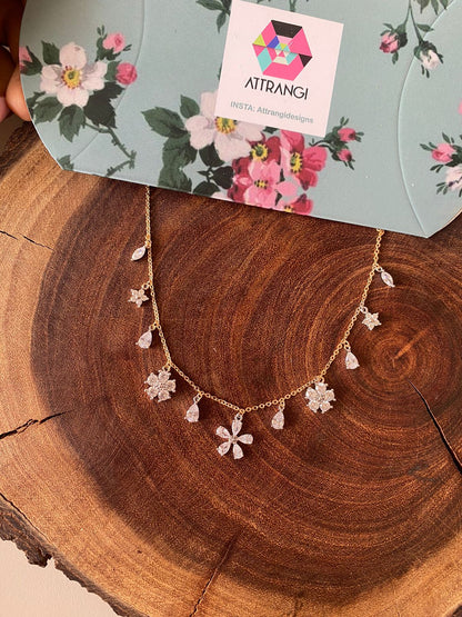Gia Multi Diamond Drop Dainty Daily Wear Necklace
