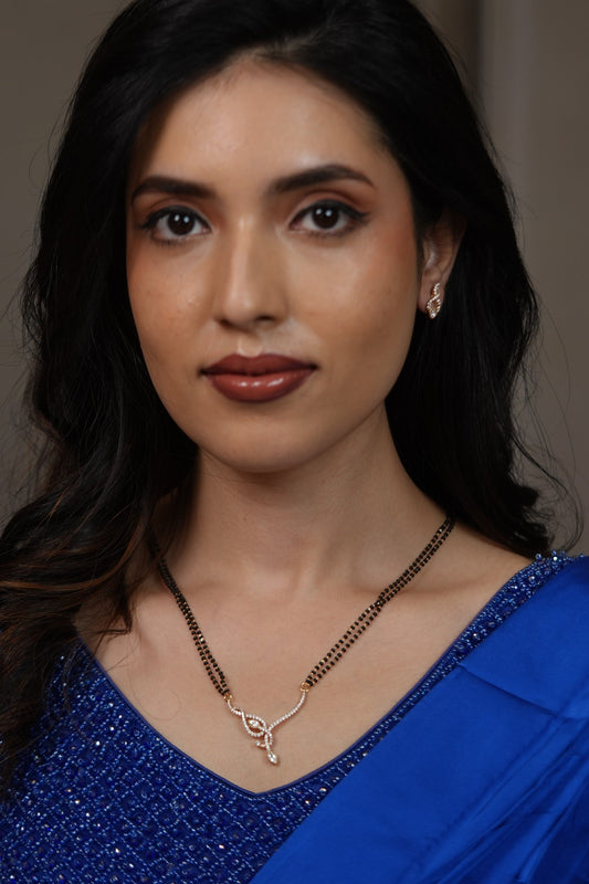 Janmo Ka Saathi Double Line Diamond Mangalsutra  Set | Daily Wear