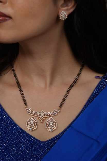 Sanjog Bandhan Double Line Mangalsutra with Diamond Studs | Daily Wear