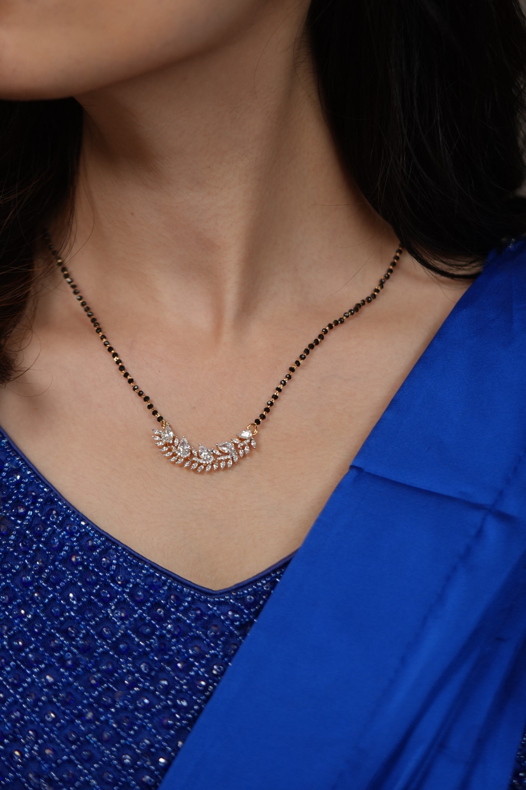 Promise of Us Single Line Mangalsutra with Diamond Studs | Daily Wear