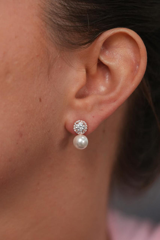 Round Pearl Drop Earring