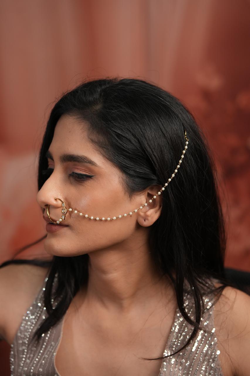 Monica Polki Moissanite Mid Sized Nath | Nose Pin