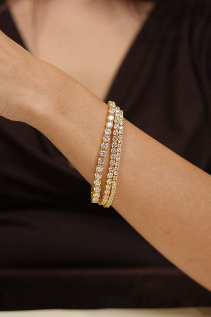 Ekra 3 Row Diamond Tennis Bracelet | Attached | 10-20-30 cent