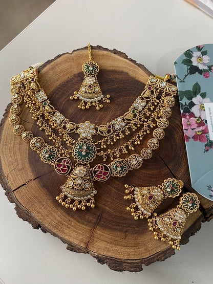 Jhalak Gold 4 layered Heavy Set | Sone Pe Suhaga