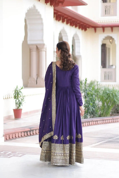 Elegant Purple Ethnic Anarkali Set for Women