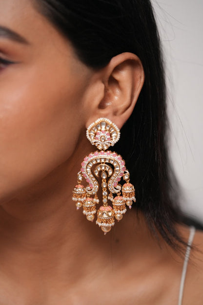 Shambhavi Polki Meenakari Indian Chandbali