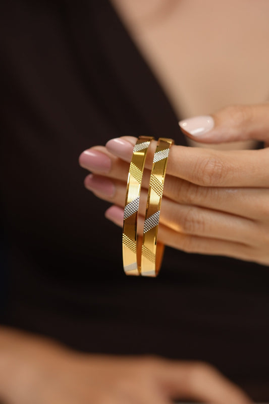 Marinita Dual Polish Silver & Gold | CNC Bangles