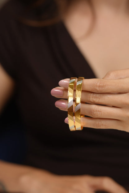 Marinita Dual Polish Silver & Gold | CNC Bangles