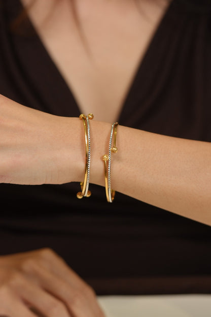Sonita Designer CNC Gold Plated  Bangle Set