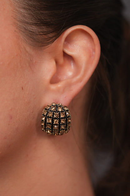 Cannes Noir Crystal Studs | Party Wear Western Earrings