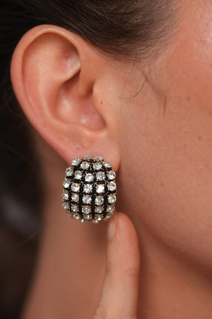 Cannes Noir Crystal Studs | Party Wear Western Earrings