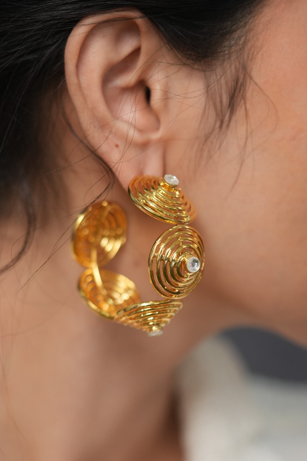 African Chaos Gold Statement Hoops | Party Wear Earrings