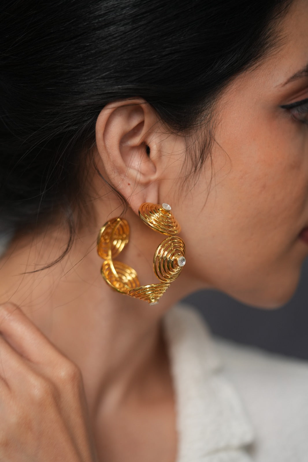 African Chaos Gold Statement Hoops | Party Wear Earrings