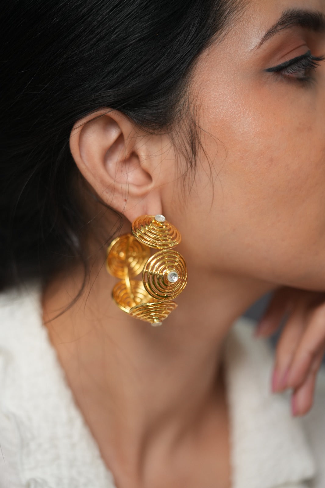 African Chaos Gold Statement Hoops | Party Wear Earrings