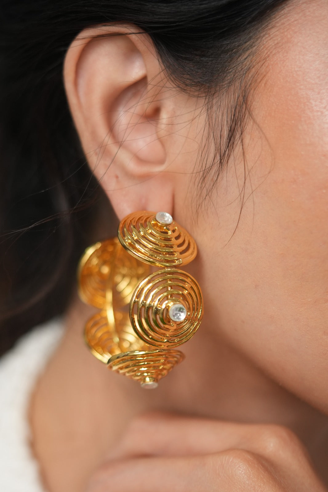 African Chaos Gold Statement Hoops | Party Wear Earrings