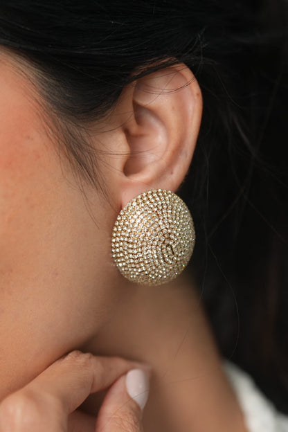 Sunlit Gold Coast Sparkle Studs | Party Wear Western Earrings