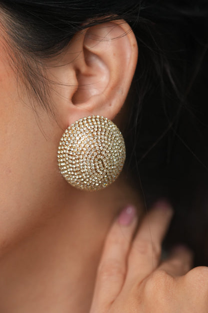 Sunlit Gold Coast Sparkle Studs | Party Wear Western Earrings