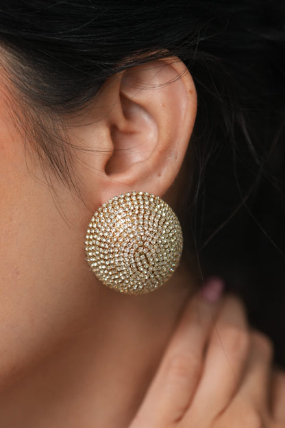 Sunlit Gold Coast Sparkle Studs | Party Wear Western Earrings