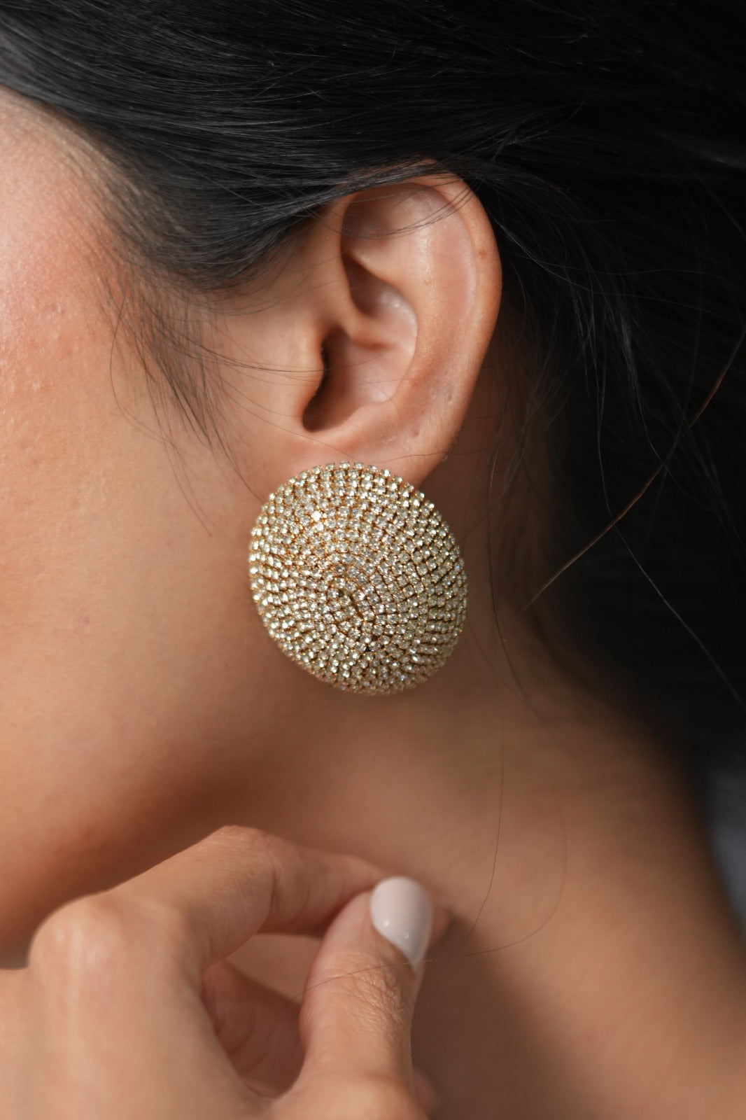 Sunlit Gold Coast Sparkle Studs | Party Wear Western Earrings