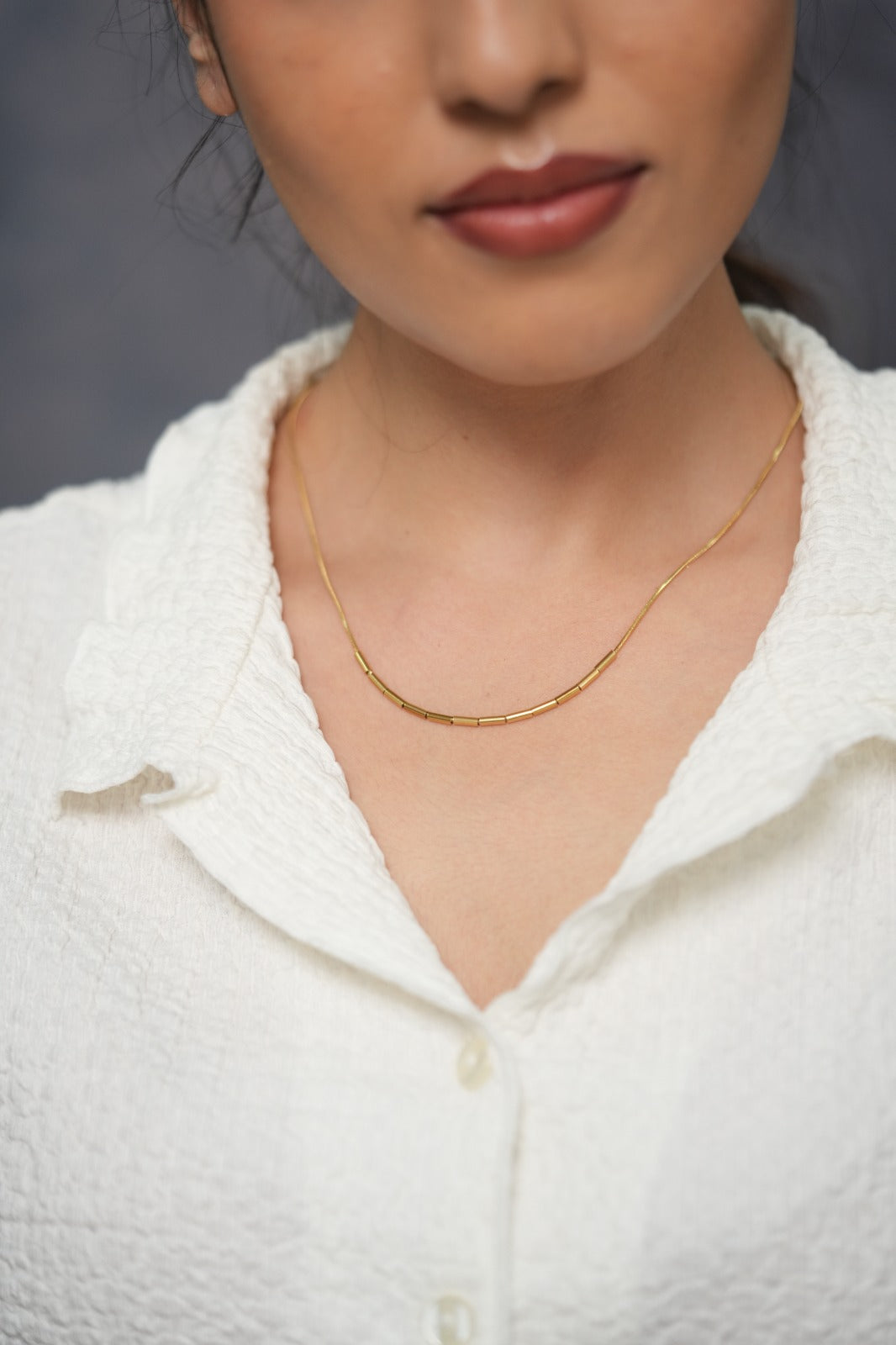 Minimal Mood Maximum Glow Sleek Western Party Wear Gold Necklace