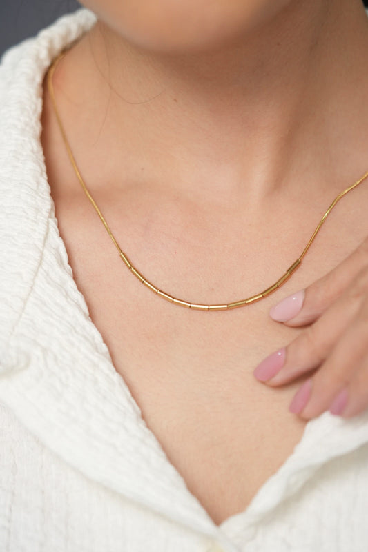 Minimal Mood Maximum Glow Sleek Western Party Wear Gold Necklace