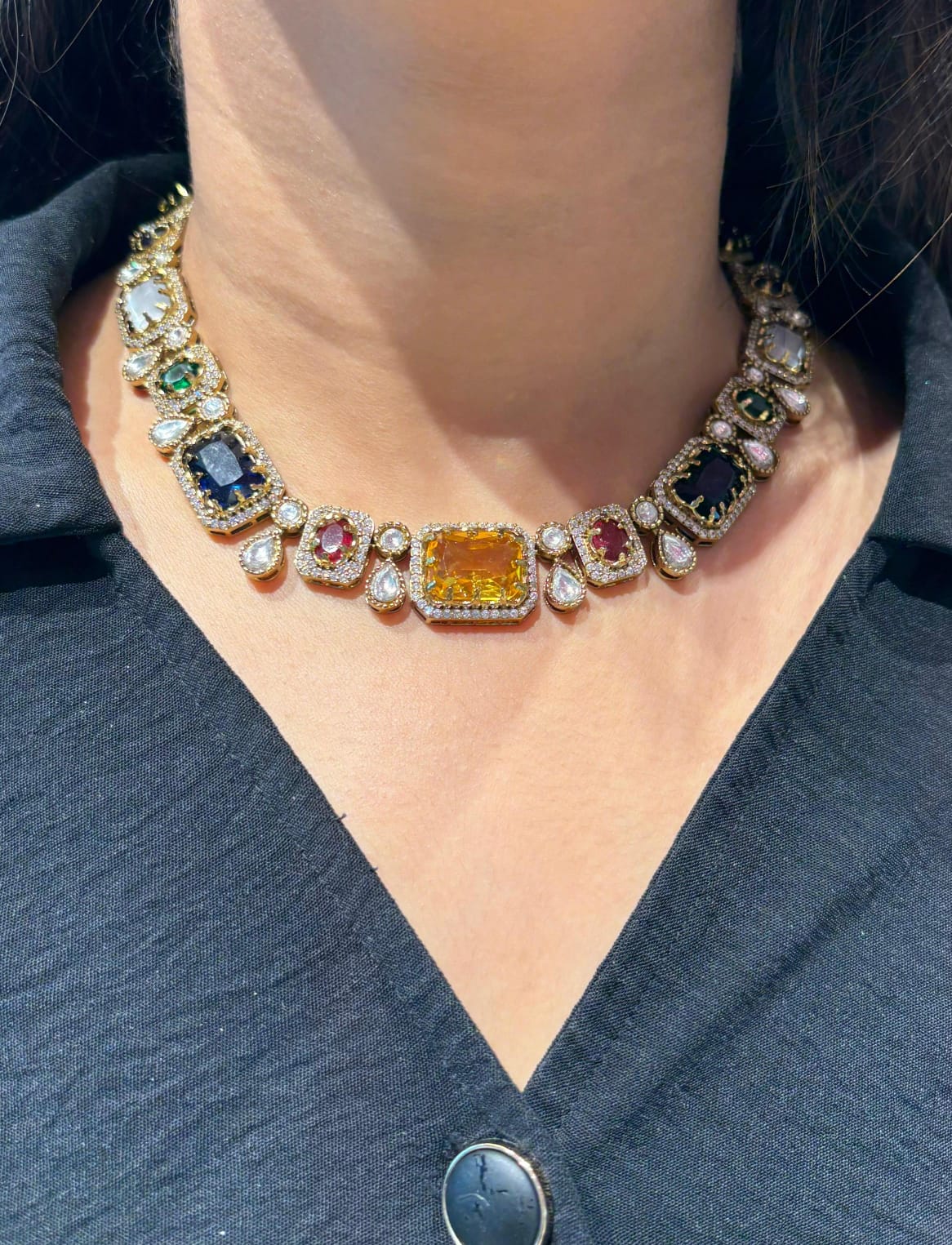 Noor-e-Rang Gemstones Indowestern Set