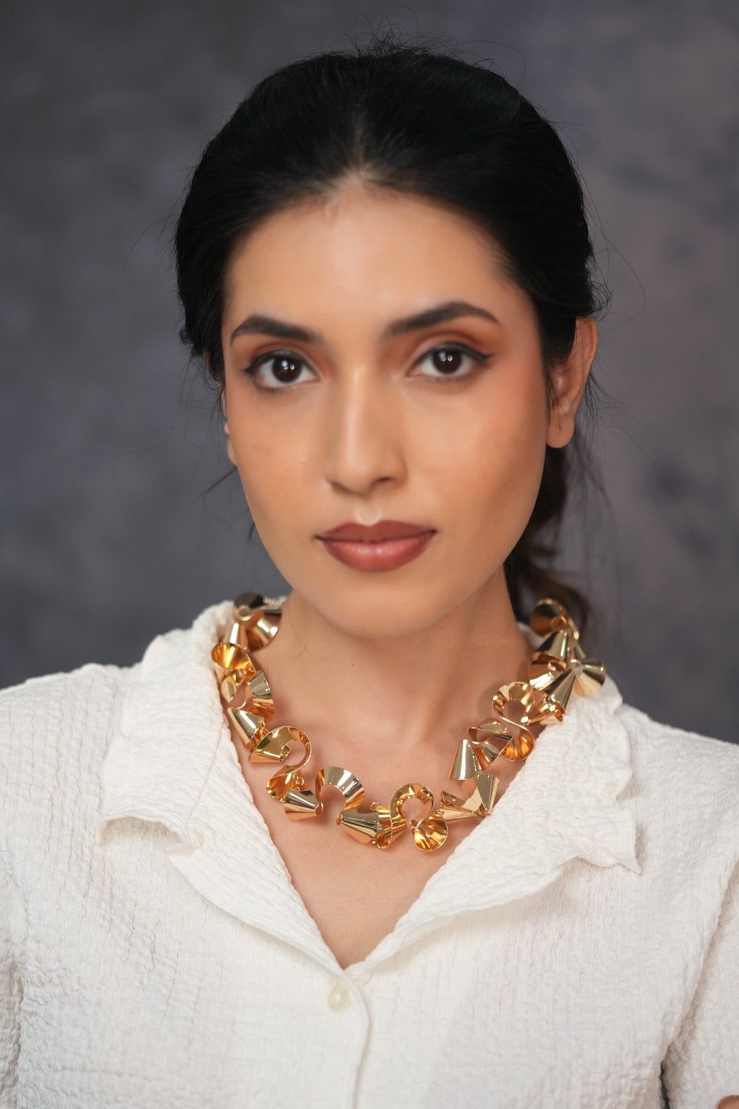 Sculpted in Gold Western Party Wear Necklace