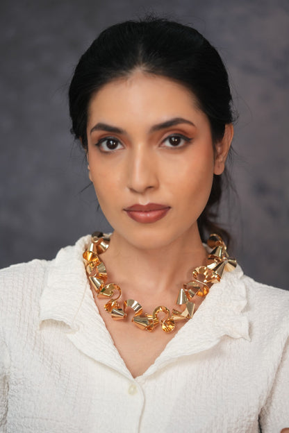 Sculpted in Gold Western Party Wear Necklace