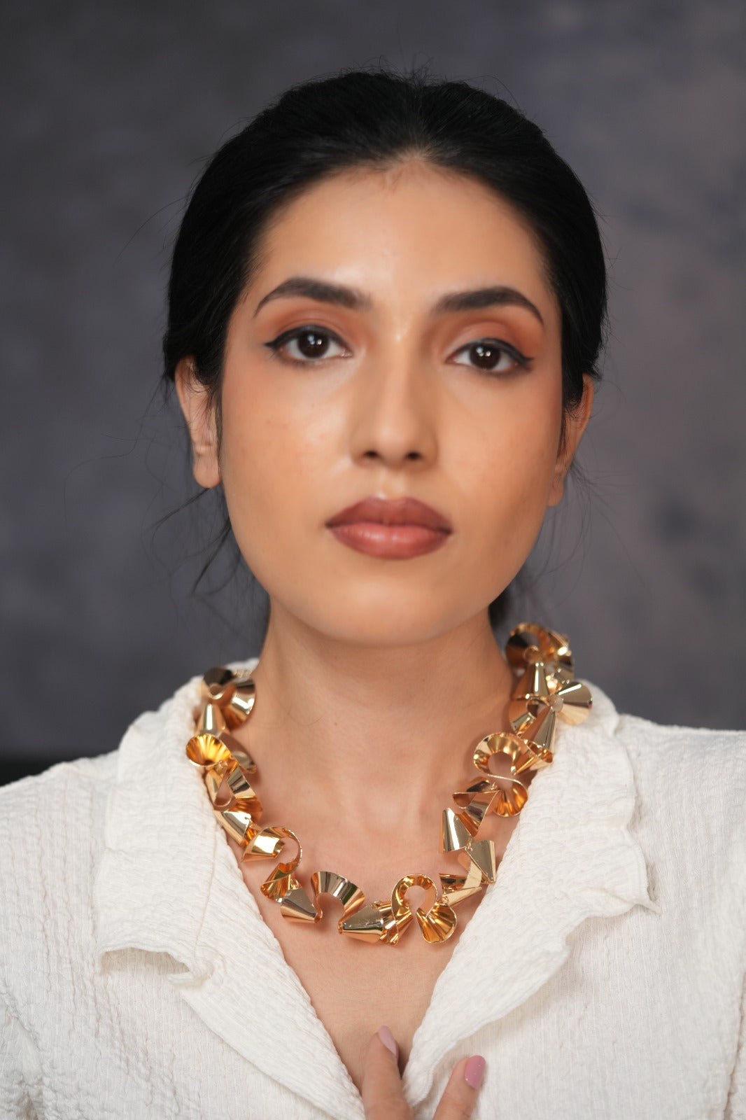 Sculpted in Gold Western Party Wear Necklace