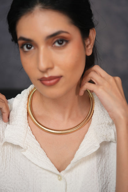 Treeda Gold Chunky Western Party Wear Necklace