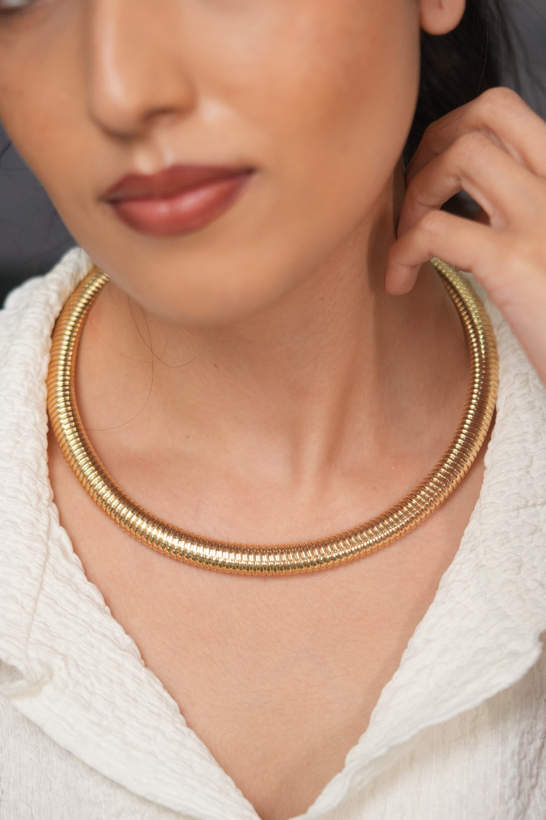 Treeda Gold Chunky Western Party Wear Necklace