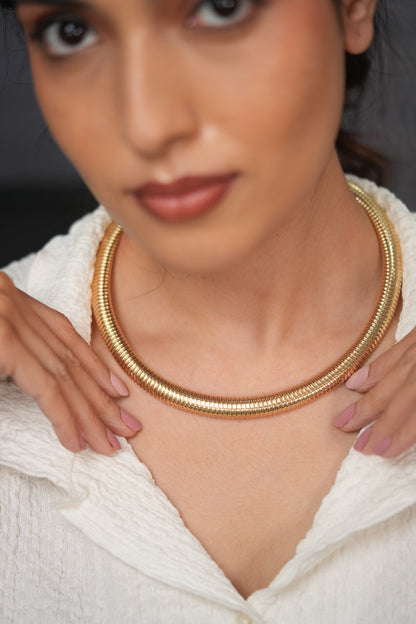 Treeda Gold Chunky Western Party Wear Necklace