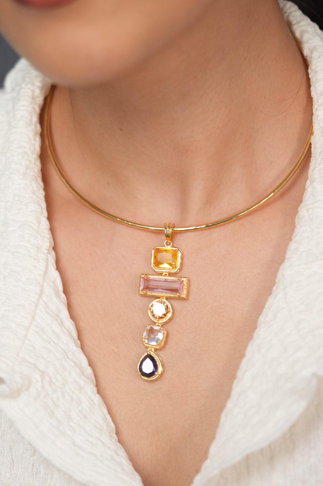 Gems That Speak Indo Western Party Wear Hasli Set