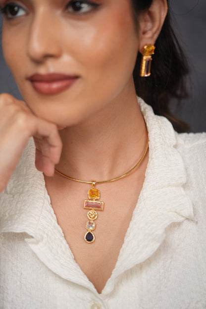 Gems That Speak Indo Western Party Wear Hasli Set