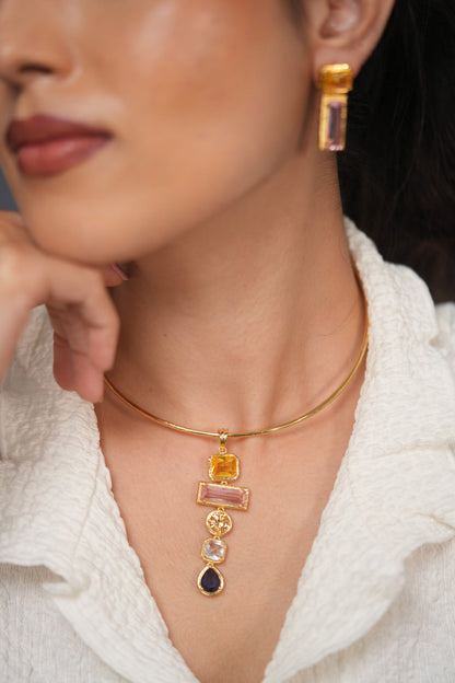 Gems That Speak Indo Western Party Wear Hasli Set