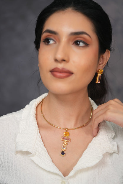 Gems That Speak Indo Western Party Wear Hasli Set