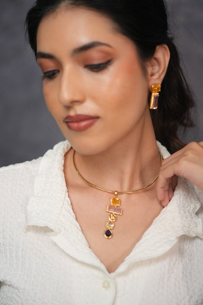 Gems That Speak Indo Western Party Wear Hasli Set