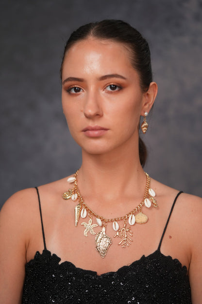 Bali Shell Beach Western Party Wear Necklace Set
